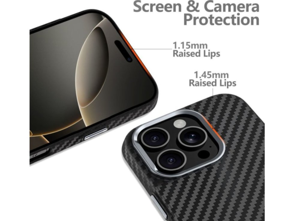 Ochranný kryt na iPhone 16 - Tech-Protect, ION Carbon MagSafe Black