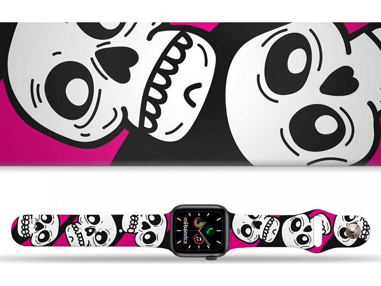 Apple watch řemínek Lebky růžové