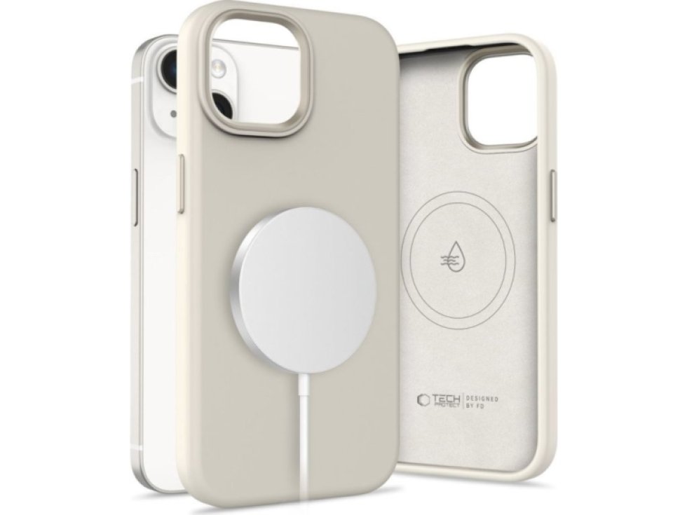 Ochranný kryt na iPhone 14 - Tech-Protect, Pure MagSafe Cosmic Latte