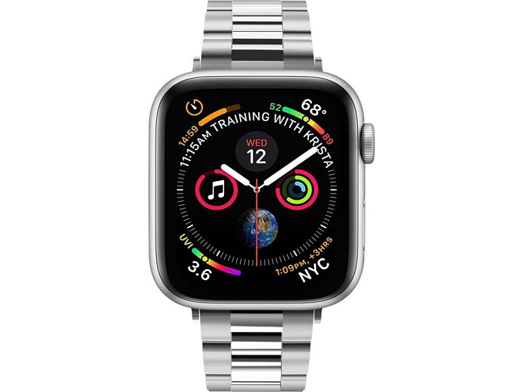 Kovový řemínek pro Apple Watch 38mm / 40mm / 41mm / 42mm - Spigen, Modern Fit Silver