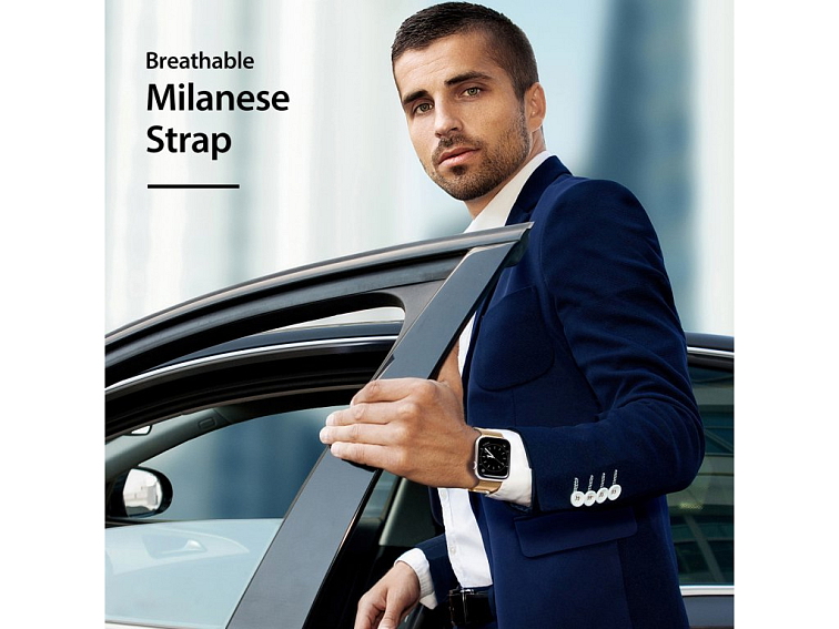 Řemínek pro Apple Watch 38mm / 40mm / 41mm / 42mm - DuxDucis, Milanese Gold