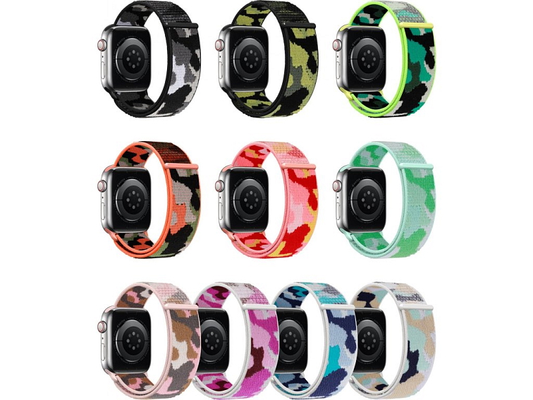 Nylonový řemínek kamufláž pro Apple Watch 42/44/45/46/49mm