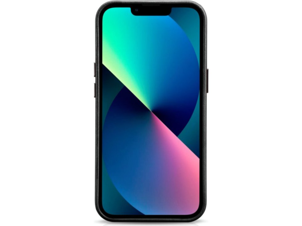 Kožený obal na iPhone 14 - iCarer, OilWax MagSafe Black WMI14220701-BK