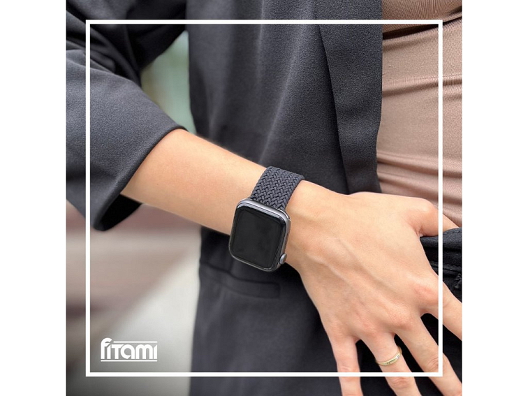 Pletený navlékací řemínek pro Apple Watch - Černý