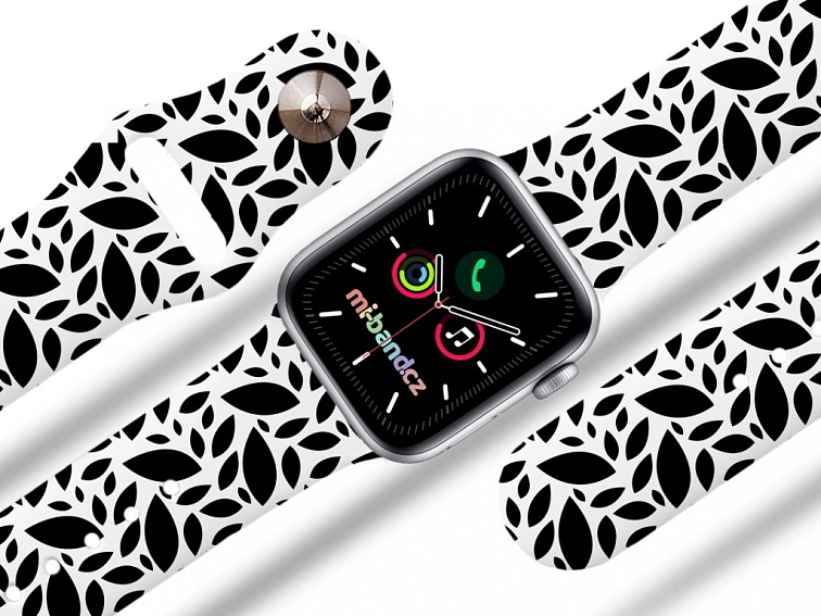 Apple watch řemínek Černobílé listy