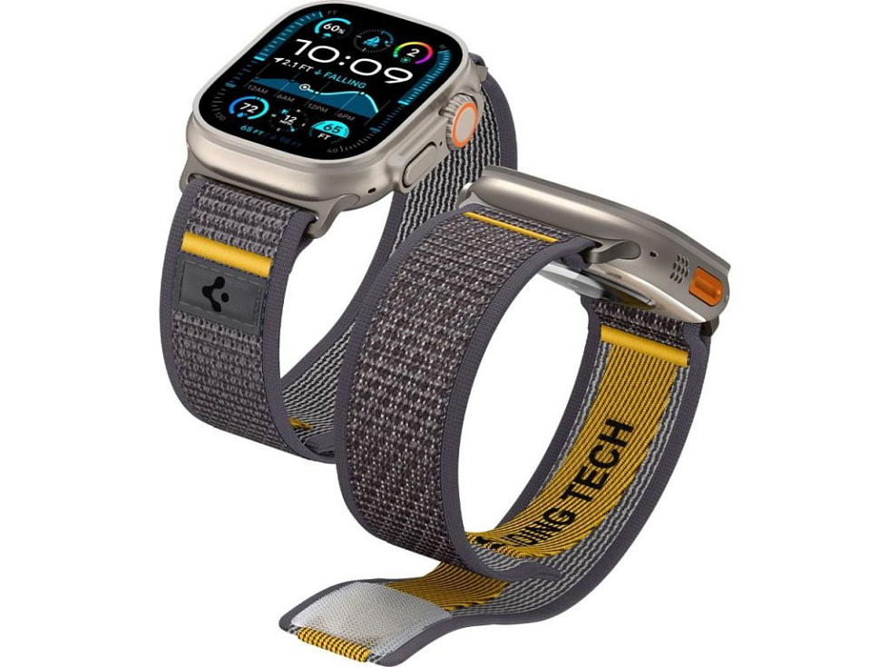 Řemínek na Apple Watch 44mm / 45mm / 46mm / 49mm - Spigen, Athlex Air Active Gray