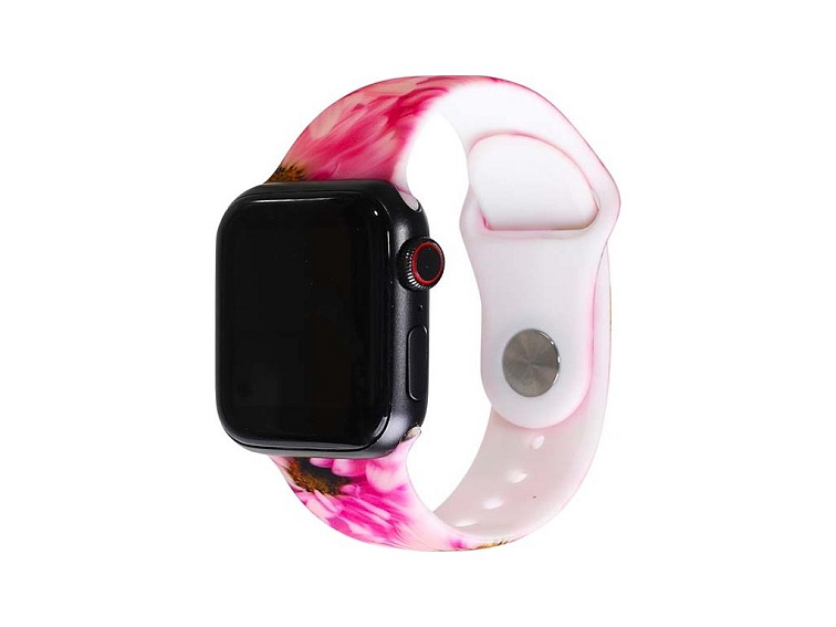 Řemínek s potiskem pro Apple Watch - Růžová slunečnice