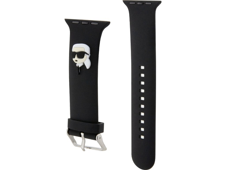 Řemínek pro Apple Watch 38mm / 40mm / 41mm / 42mm - Karl Lagerfeld, Karl Head NFT Black KLAWMSLKNK