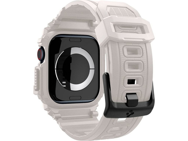 Řemínek s krytem pro Apple Watch 46mm - Spigen, Rugged Armor Pro Dune Beige