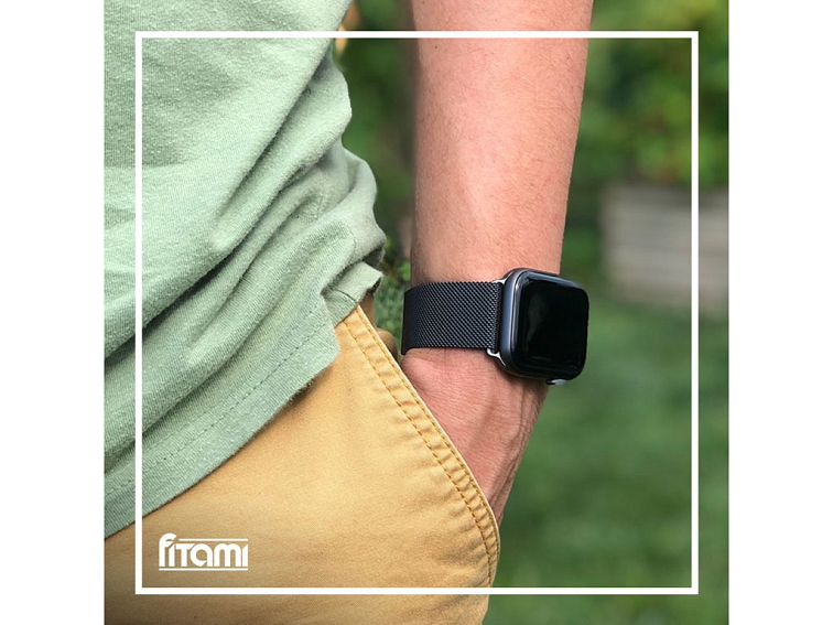 Elegantní řemínek pro Apple Watch v milánském stylu - Vesmírně šedý