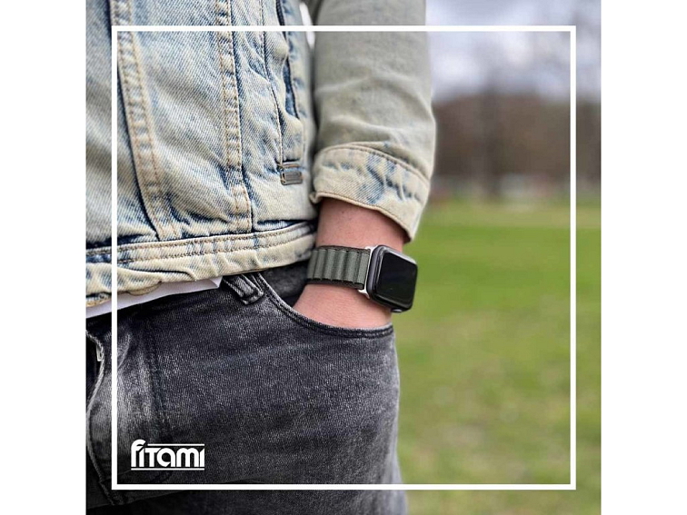 Nylonový řemínek alpský tah na Apple Watch - Khaki