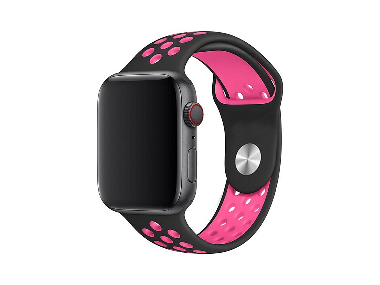 Sportovní řemínek na Apple Watch - Černo-růžový