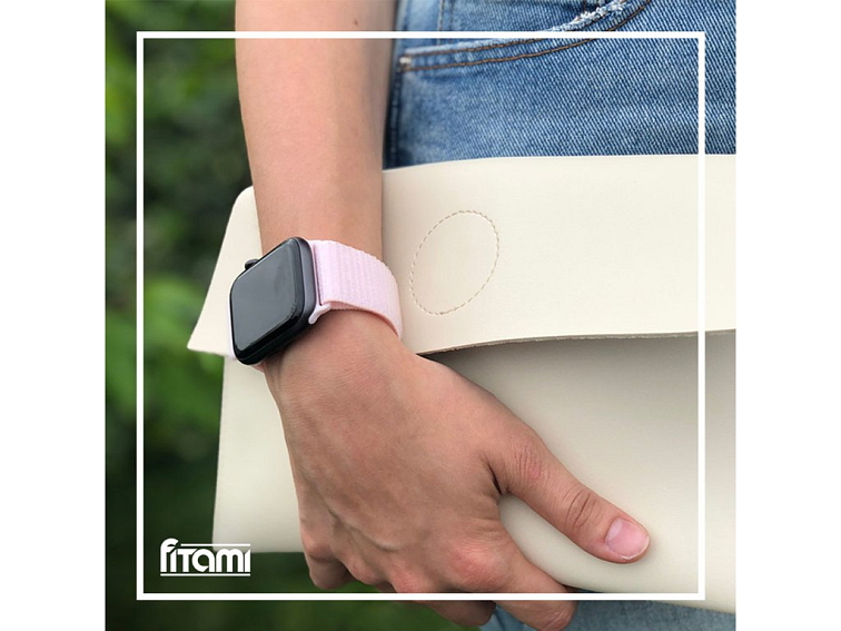 Nylonový řemínek na Apple Watch - Pearl Pink