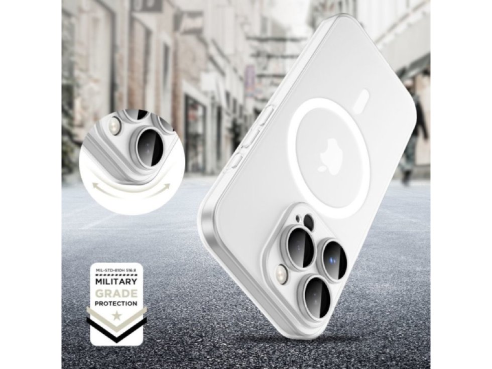 Ochranný kryt na iPhone 15 Pro - Tech-Protect, MagSlim MagSafe White