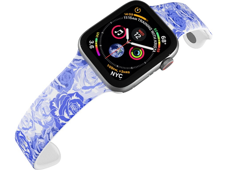 Apple watch řemínek Modré květiny
