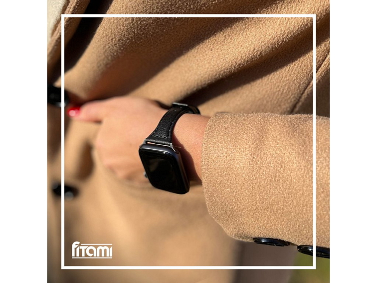 Dámský kožený řemínek pro Apple Watch - Černý