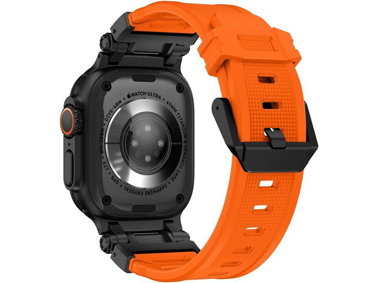Řemínek na Apple Watch 44mm / 45mm / 46mm / 49mm - Tech-Protect, Delta Pro Orange/Black