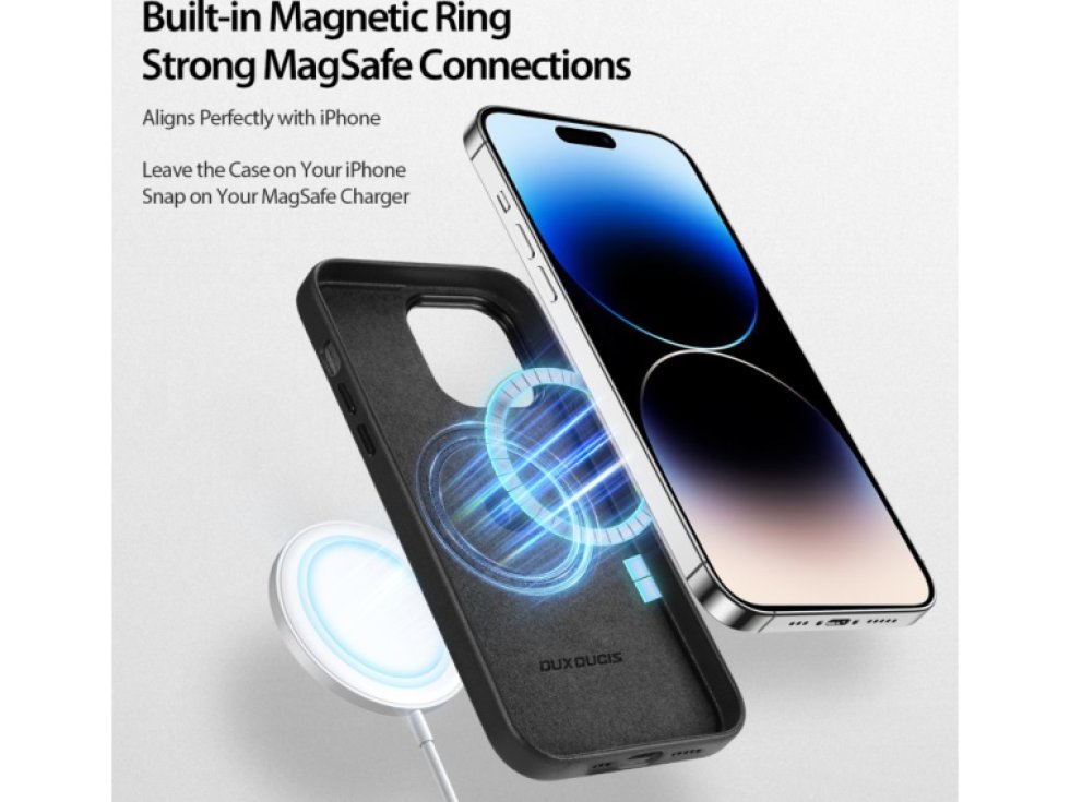 Ochranný kryt na iPhone 14 Pro - DuxDucis, Grit with MagSafe Black