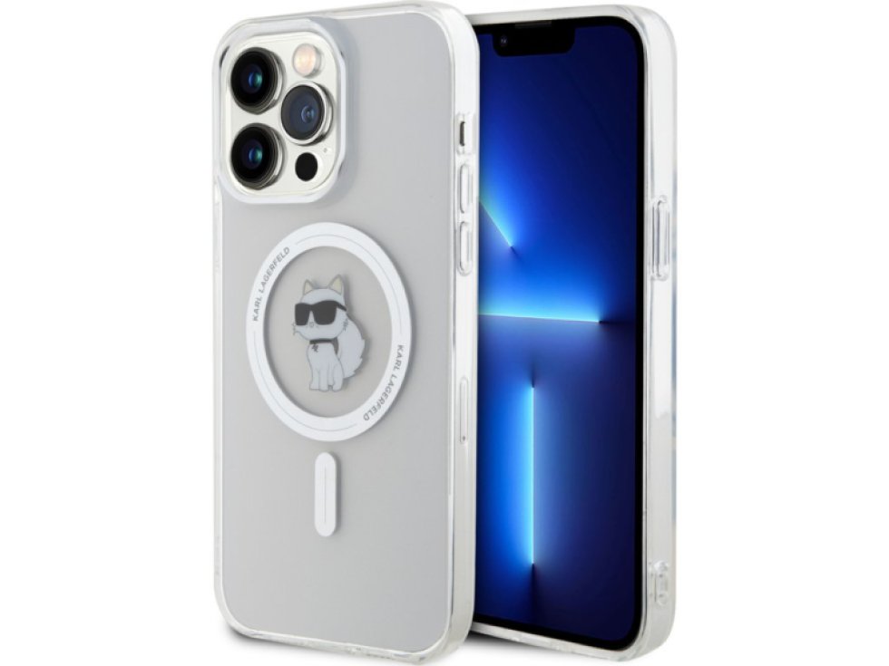 Ochranný kryt na iPhone 15 Pro MAX - Karl Lagerfeld, IML Choupette MagSafe Transparent KLHMP15XHFCCNOT