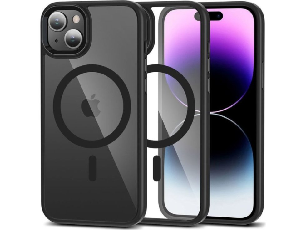 Ochranný kryt na iPhone 15 - Tech-Protect, Magmat MagSafe Black/Clear