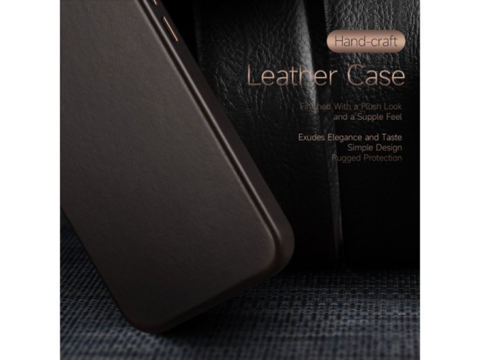 Kožený kryt na iPhone 14 PLUS - DuxDucis, Naples with MagSafe Coffee