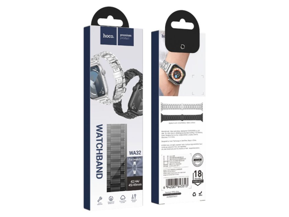 Řemínek na Apple Watch 44mm / 45mm / 46mm / 49mm - Hoco, WA32 Grand Black