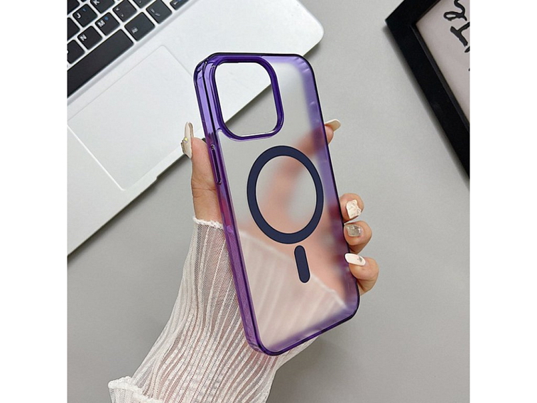 Magsafe průhledně fialový kryt pro iPhone 16 PLUS