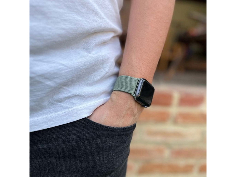 Nastavitelný nylonový řemínek na Apple Watch - Zelený