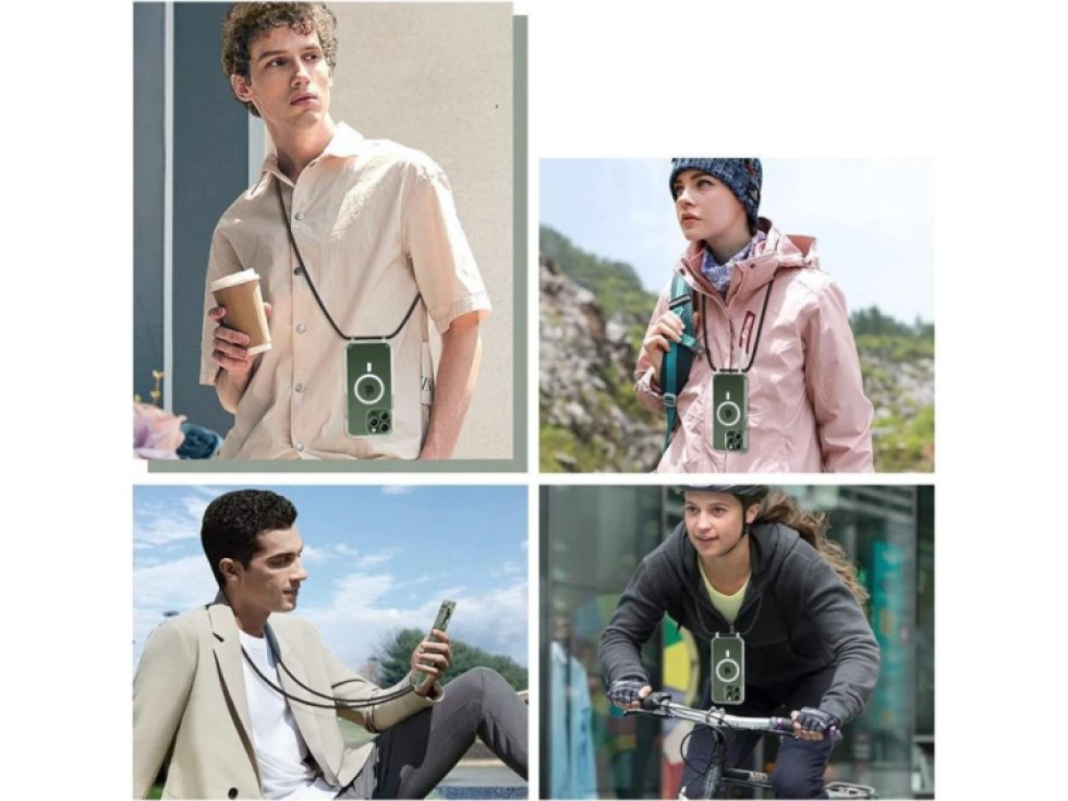 Kryt se šňůrkou na iPhone 15 Pro - Tech-Protect, FlexAir Chain MagSafe