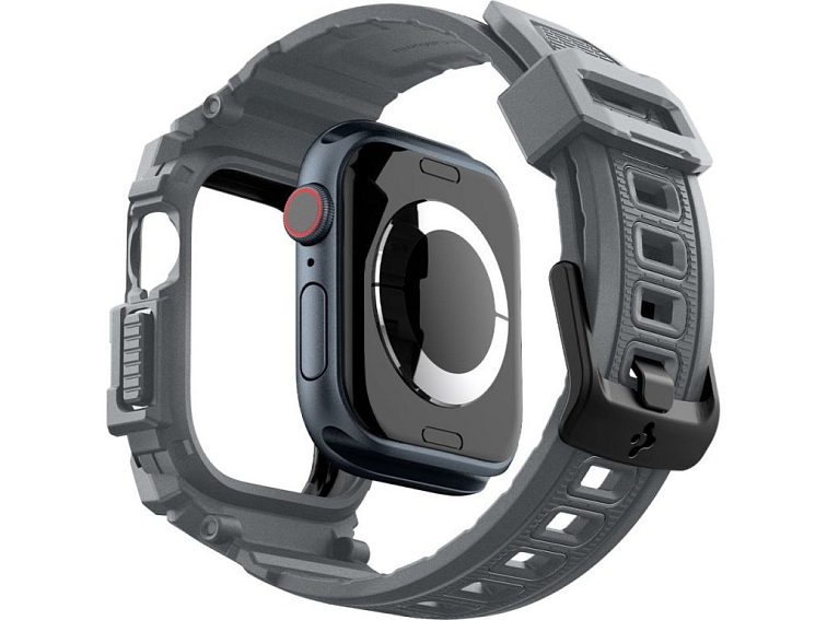 Řemínek s krytem pro Apple Watch 46mm - Spigen, Rugged Armor Pro Dark Gray