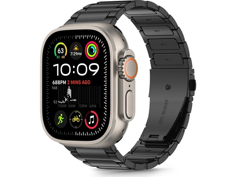 Řemínek na Apple Watch 44mm / 45mm / 46mm / 49mm - Tech-Protect, Stainless Classic Black