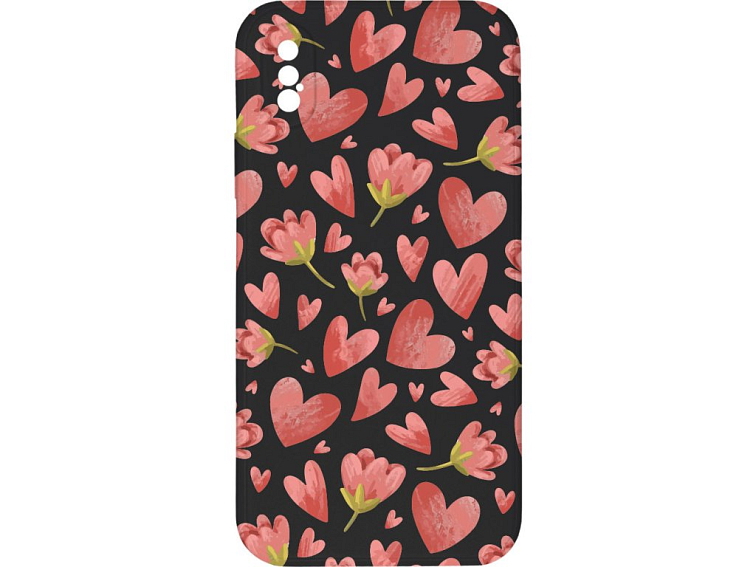 Kryt Valentýnský kryt černý pro iPhone X/XS