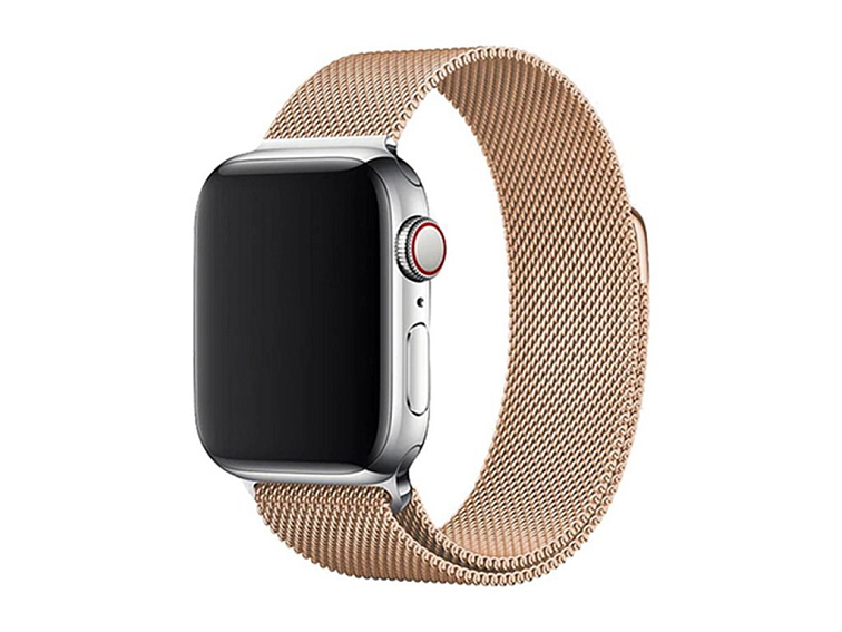 Elegantní řemínek pro Apple Watch v milánském stylu - Light Gold