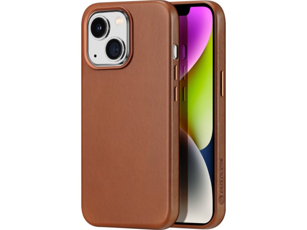 Kožený kryt na iPhone 14 - DuxDucis, Naples with MagSafe Brown