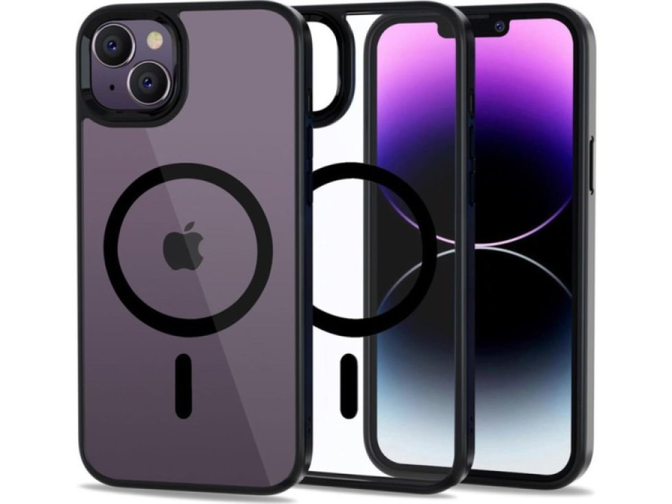 Ochranný kryt pro iPhone 14 - Tech-Protect, Magmat MagSafe Black/Clear