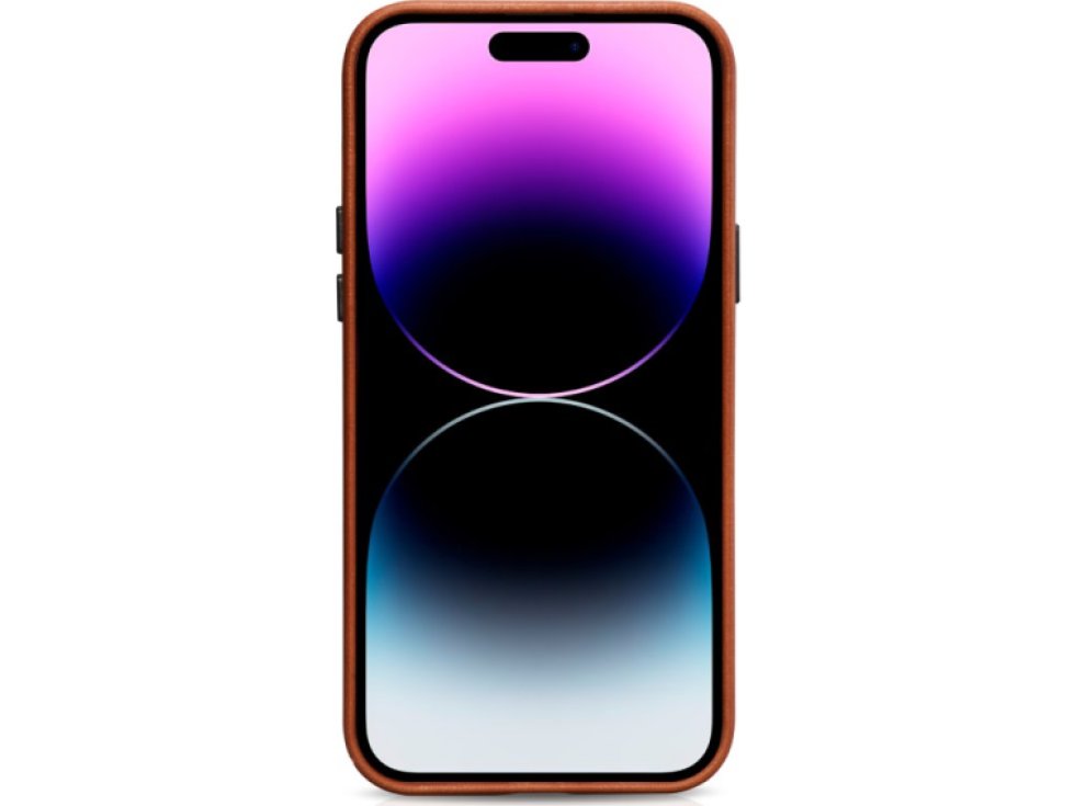 Kožený obal na iPhone 15 - iCarer, OilWax MagSafe Retro WMI15230601-SN