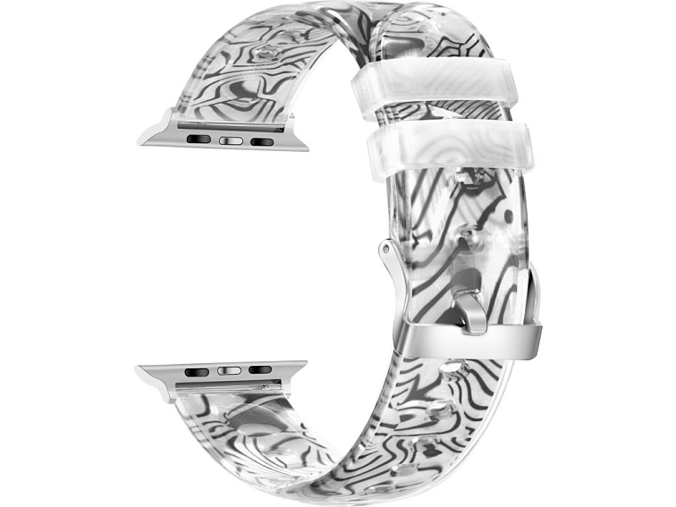 Průhledný silikonový vzorovaný řemínek pro Apple Watch 38/40/41/42(S10)mm