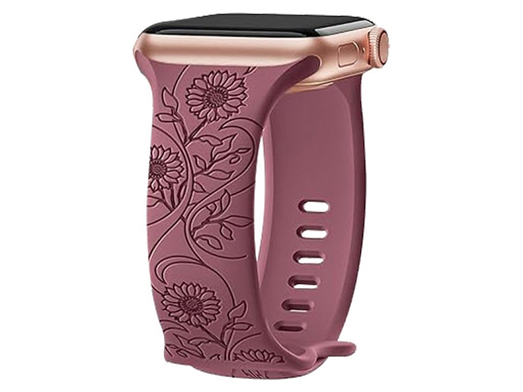 Řemínek gravírované květiny pro Apple Watch 38/40/41/42(S10)mm