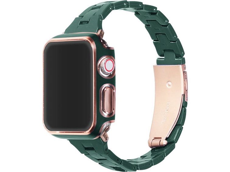 Elegantní řemínek s pouzdrem pro Apple Watch - Zelený
