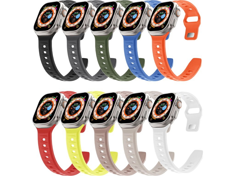 Silikonový vroubkovaný řemínek pro Apple Watch 42/44/45/46/49mm