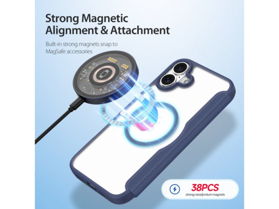 Ochranné pouzdro na iPhone 16 PLUS - DuxDucis, SkinX Pro with MagSafe Blue