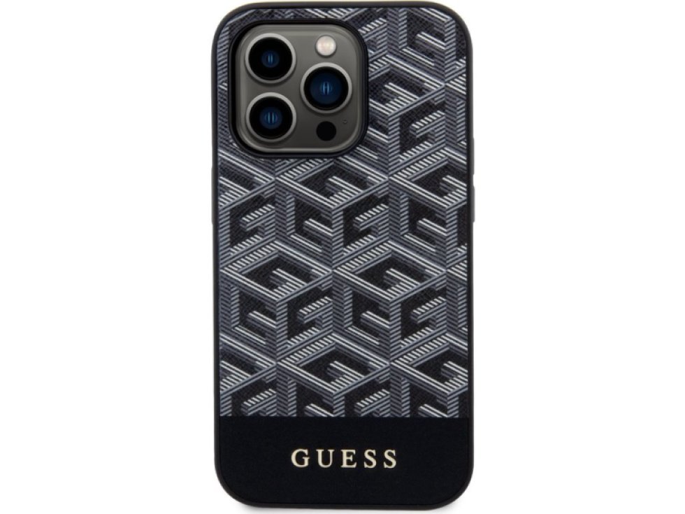 Ochranný kryt pro iPhone 13 Pro MAX - Guess, G Cube MagSafe Black GUHMP13XHGCFSEK