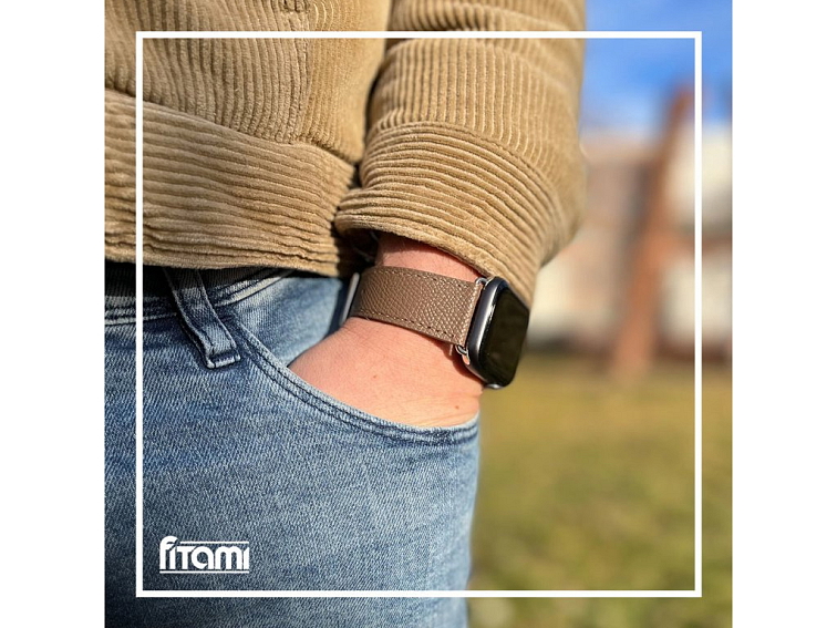 Kožený řemínek s přezkou pro Apple Watch - Tmavě hnědý