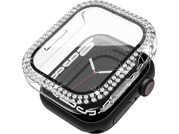 Ochranné dvojité kamínkové pouzdro se sklíčkem pro Apple Watch 41mm