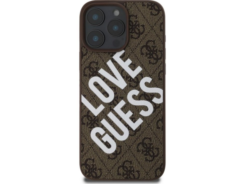 Ochranný kryt na iPhone 16 Pro - Guess, 4G Big Love MagSafe Brown GUHMP16LP4PLGWW