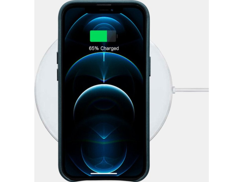 Kožený kryt na iPhone 13 Pro - iCarer, Oil Wax with MagSafe Blue 11.01.WMI1303-BU