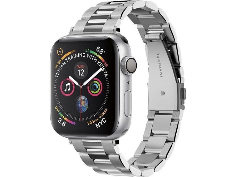 Kovový řemínek pro Apple Watch 38mm / 40mm / 41mm / 42mm - Spigen, Modern Fit Silver