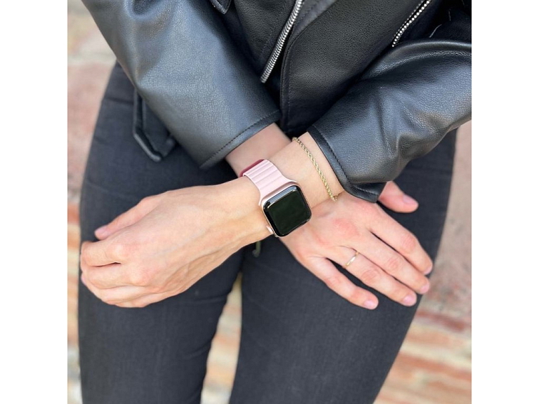 Stylový řemínek s magnetem pro Apple Watch - Pink Red