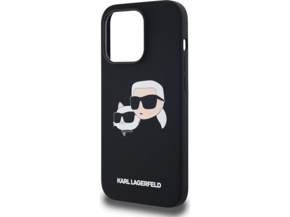 Ochranný kryt na iPhone 14 Pro - Karl Lagerfeld, Double Heads MagSafe Black KLHMP14LSKCHPPLK