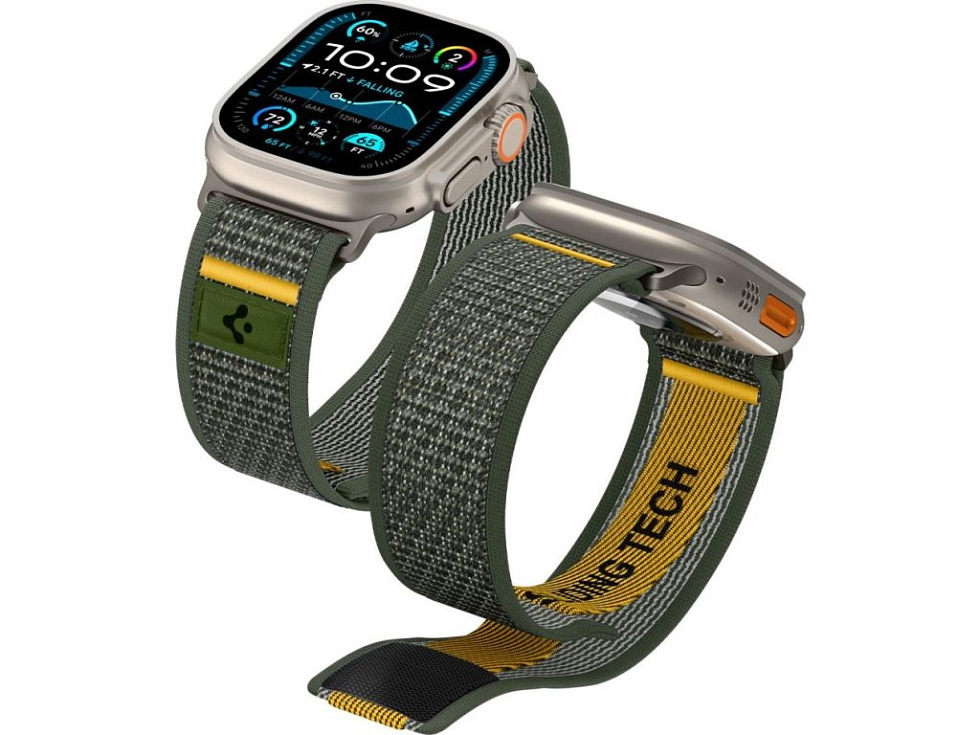 Řemínek na Apple Watch 44mm / 45mm / 46mm / 49mm - Spigen, Athlex Air Active Green